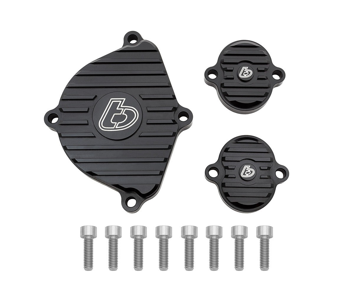 TB Parts Billet Head Covers, Black w/Ti Hardware - KLX110 Z125